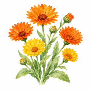 Calendula Calendula officinalis annual flower for pollinator and wildflower seed mixes