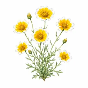 Tidy tips Layia platyglossa California native wildflower for pollinator and wildflower seed mixes