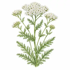 White yarrow Achillea millefolium wildflower for pollinator, habitat, and wildflower seed mixes