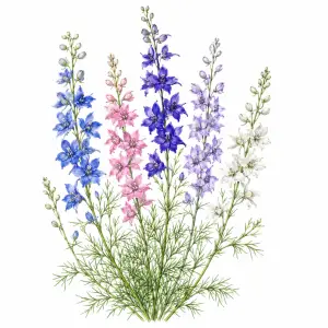 Rocket larkspur wildflower for pollinator and wildflower seed mixes