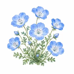 Baby blue eyes Nemophila menziesii California native wildflower for pollinator and wildflower seed mixes