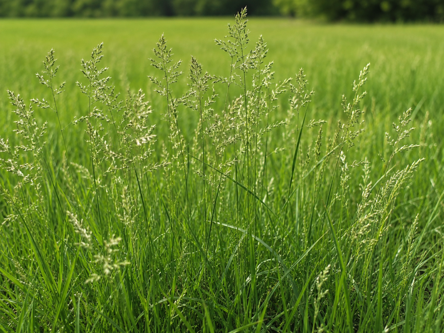 Kentucky bluegrass growing in the field