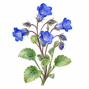 California bluebell Phacelia campanularia native wildflower for pollinator and wildflower seed mixes