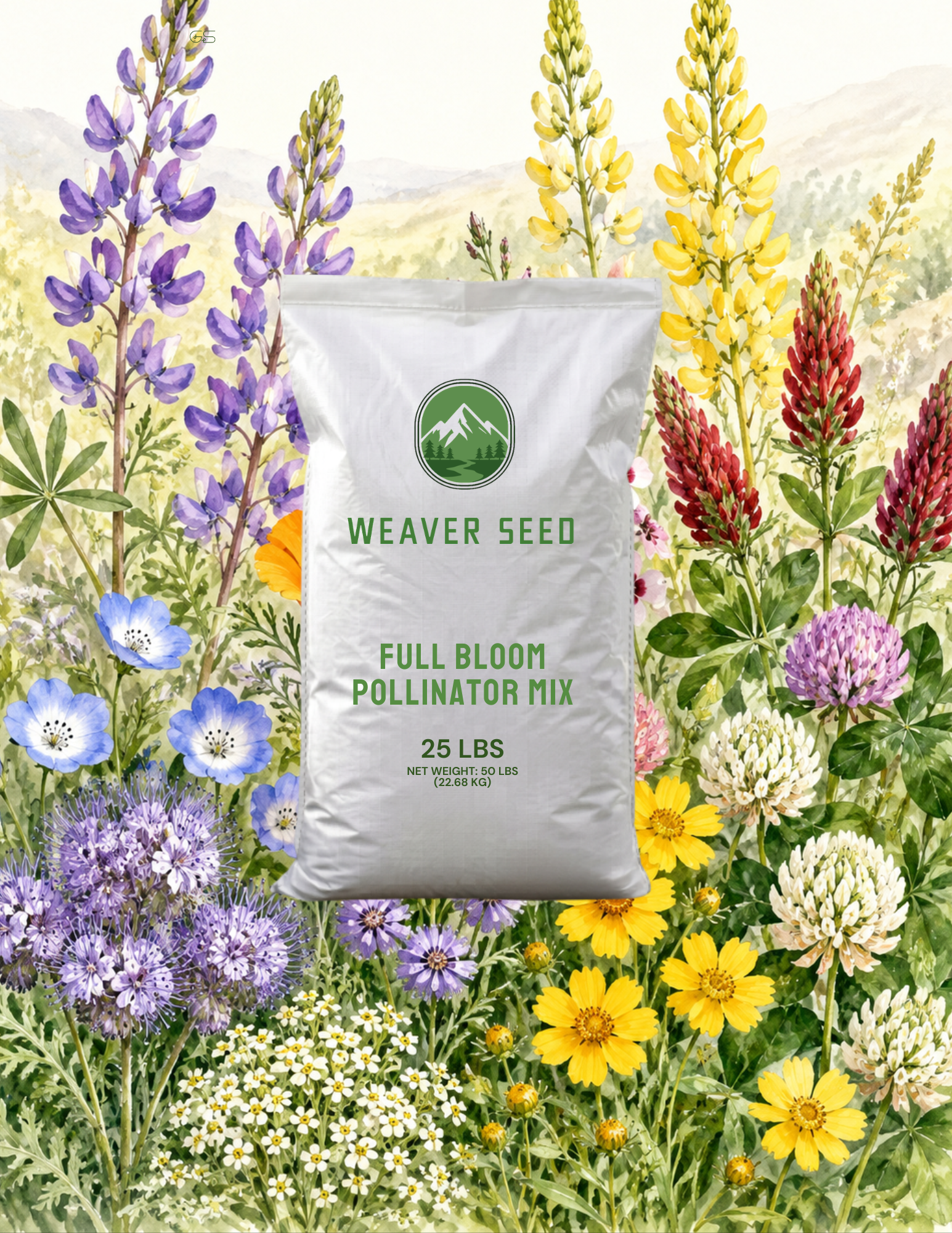 Full Bloom Pollinator Mix wildflower and clover seed blend